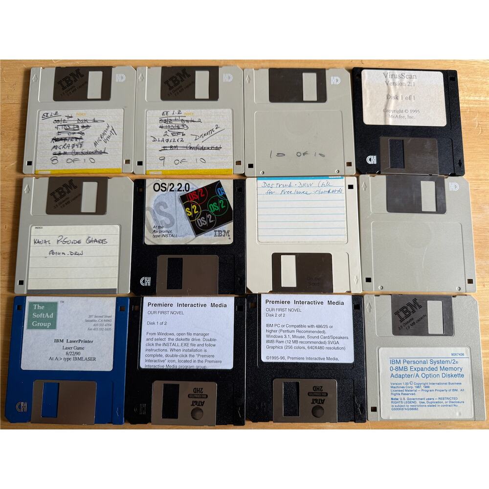Lot of 12 Random Floppy Disks - Mystery Find! Used and Untested